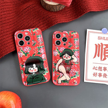 军大衣大花羽绒服iPhone15PRO手机壳适用11/12苹果13/14PROMAX套