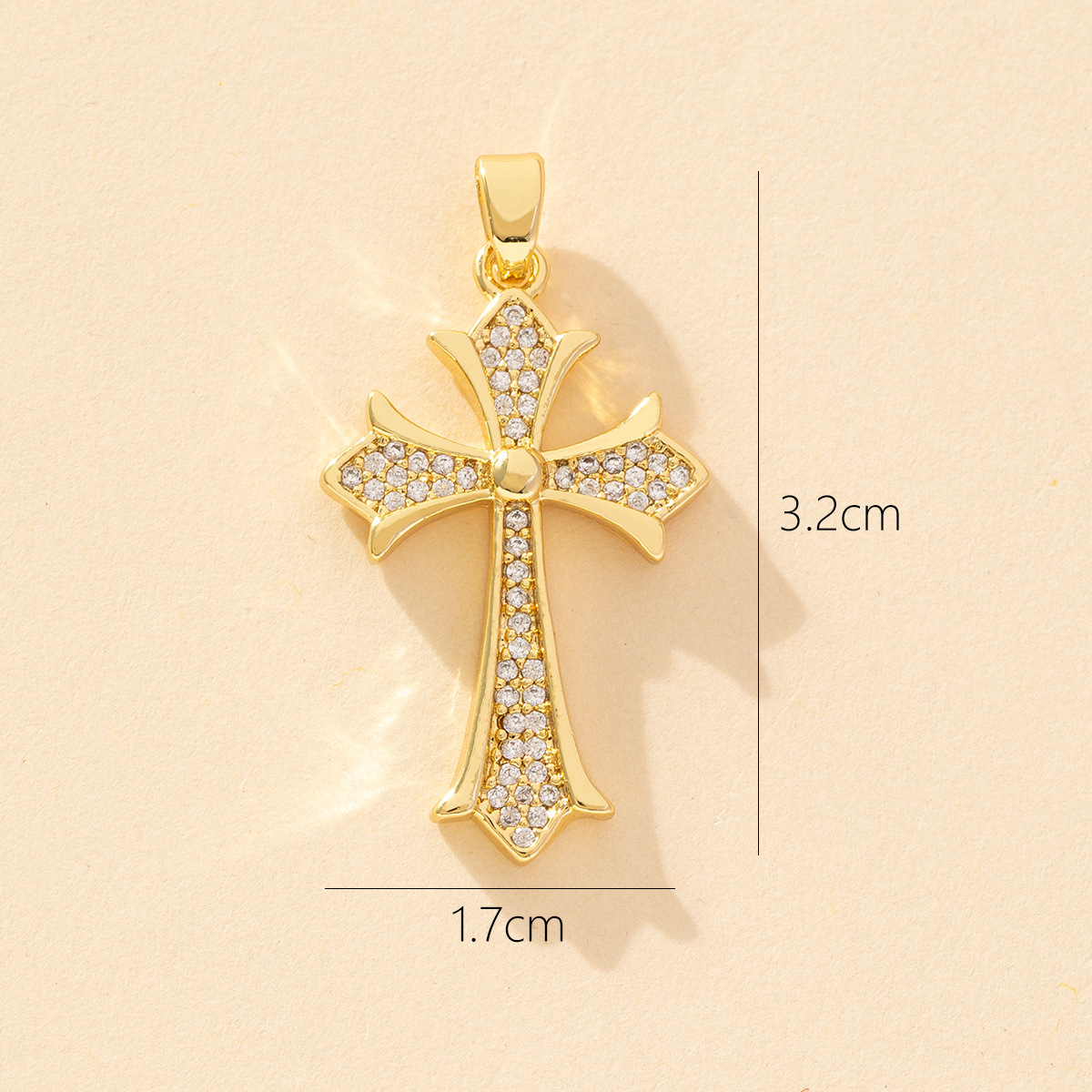 1 Piece Copper Zircon Cross Pendant display picture 10