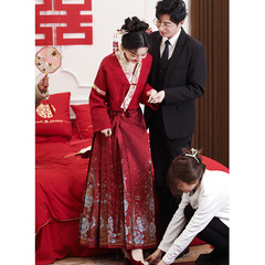 新しい中国風の馬の顔スカート韓服ドレス 2025 新しい結婚式の乾杯ドレスハイエンド婚約ブライダルドレス女性のための