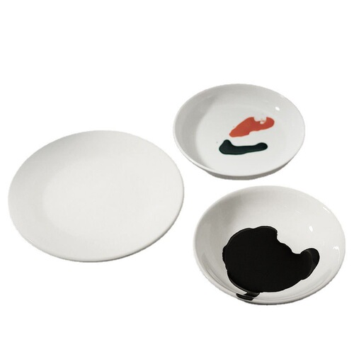Ink dish thickened multi-functional ceramic palette book French painting water dish student paint plate Chinese painting supplies pen wash