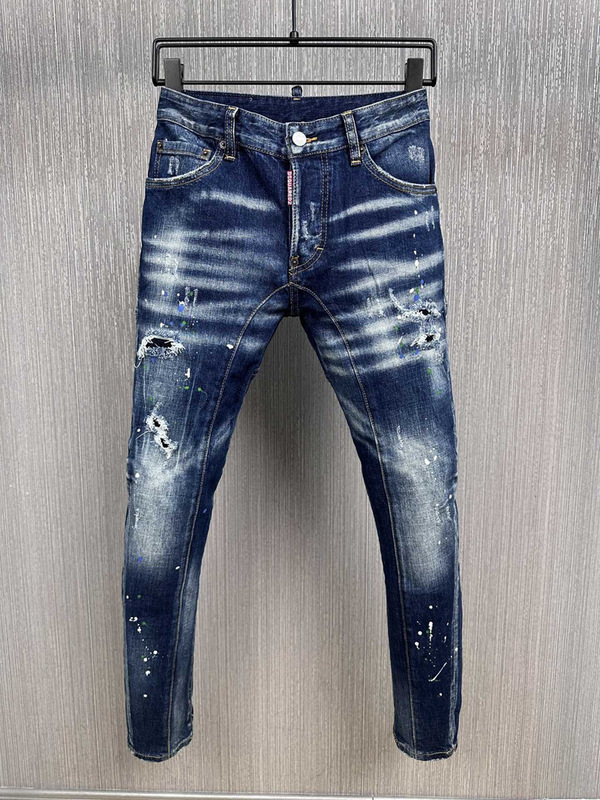 A232 splicing two-dimensional fashion brand jeans European and American cross-border Men's straight Denim trousers European station Denim