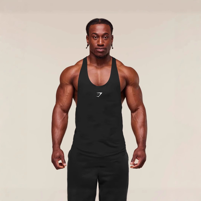 Gymshark Men's Sports Fitness Slim Vest Casual Breathable Elastic Casual Fitness Vest Shark