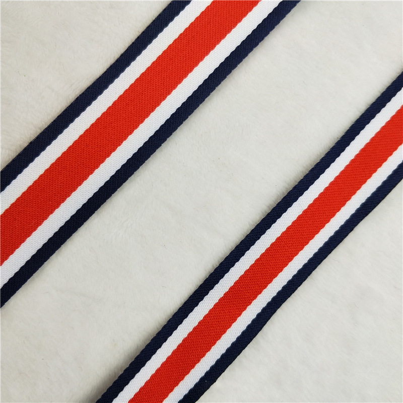 100D banda de banda de poliéster densa tricolor banda de banda de banda de banda lateral ropa bolsa accesorios en stock al por mayor