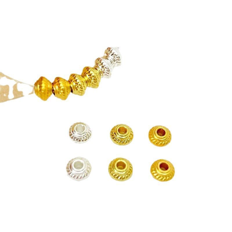 18k/古法金保色ねじ隔珠ufo散珠灯籠珠手作りdiyブレスレットビーズアクセサリー部品|undefined