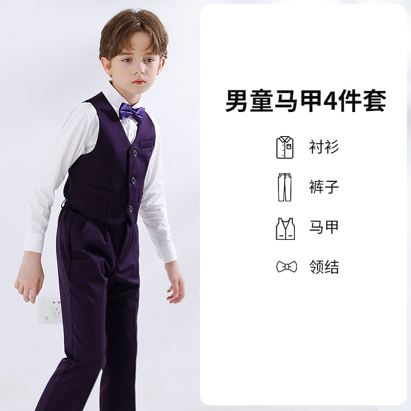 Vestido de los niños niño niña de las flores chaleco traje de piano traje de rendimiento traje de niño pequeño traje de otoño nuevo