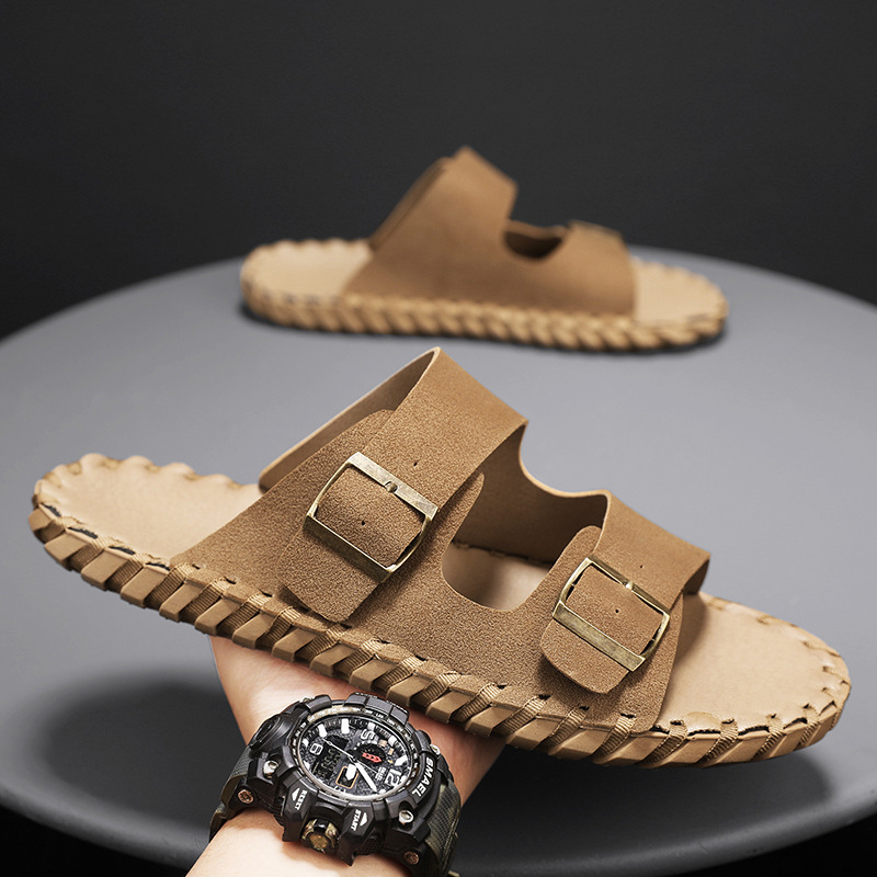 2024 nuevos zapatillas de verano planas sandalias casuales al aire libre zapatillas de playa para hombres