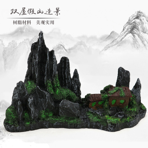 Wholesale fish tank landscaping decoration crafts gifts resin rockery aquatic scenery ornaments simulated stone mountain scenery