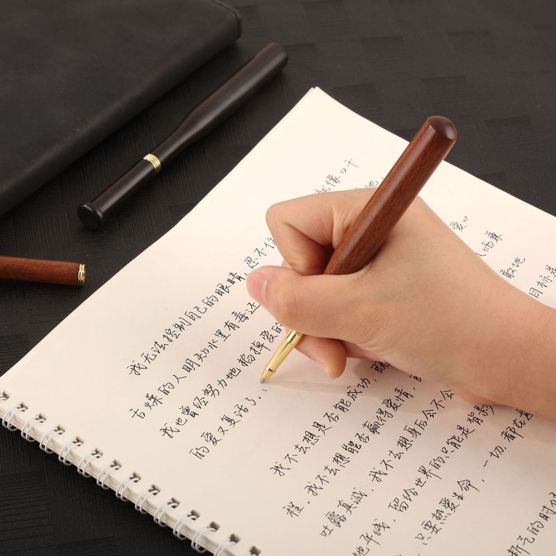 木头金属中性签字笔棒球实木宝珠笔酸枝木礼品笔礼盒装送人可LOGO|undefined