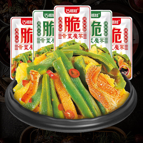 Qiaofuwa Tribute Vegetables Konjac Spicy and Sour Internet Celebrities Delicious Pickles Tribute Vegetables Ready-to-Eat Snacks