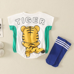 嬰兒夏季衣服a類純棉男寶寶連體衣兒童爬爬服寶寶哈衣外出服批發