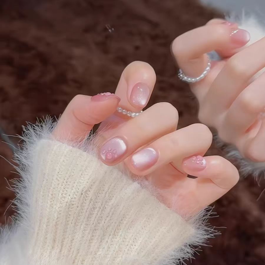 10 piezas de uñas prefabricadas, ojos de gato, uñas de gato lindas, uñas falsas de verano, al por mayor