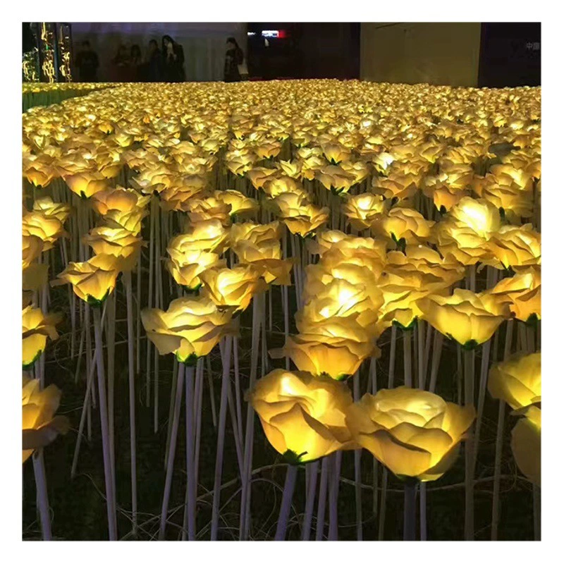 Светодиодная Роза лампа наружная Водонепроницаемая светящаяся Роза пейзаж садовое украшение освещение газонная лампа вставка