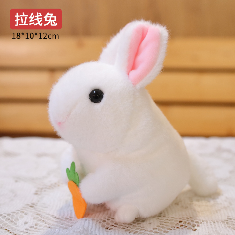 抖音玩具发条摇尾巴仓鼠公仔摇摆的小松鼠会动拉线小兔子玩偶拉绳|ms