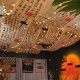 # indoor calligraphy canopy ceiling hanging cloth net red restaurant ceiling atmosphere decoration outdoor Chinese background cloth
