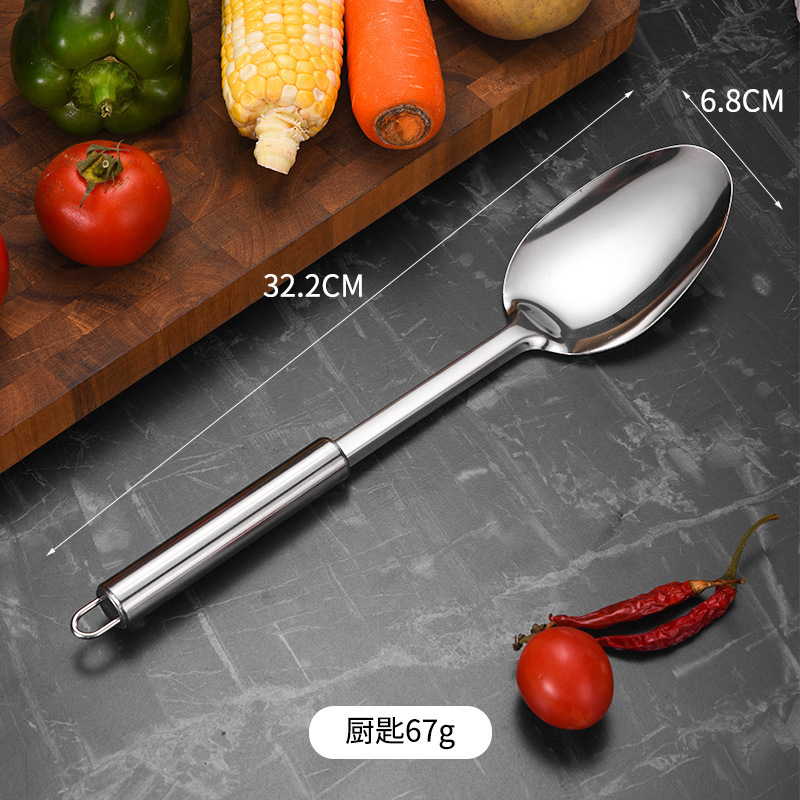 厂家不锈钢厨具锅铲防烫厨房用具漏勺不锈钢铲子圆管饭勺汤勺煎铲|undefined