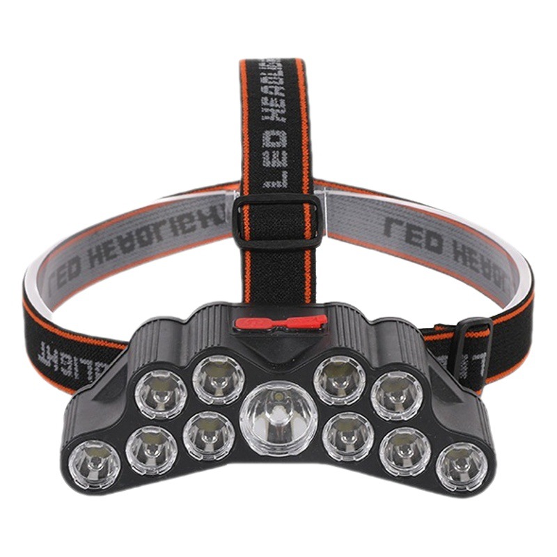 Nueva Lámpara Frontal de 11 Núcleos de Alta Potencia, Recargable por USB, para Pesca Nocturna, Pesca al Aire Libre, Iluminación de Nueve Cabezas, para Correr de Noche, Camping, Luz LED