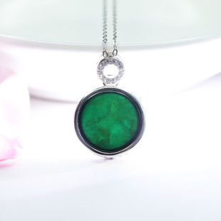 Jianyu S925 silver inlaid ink pendant nothing jade jewelry factory live on behalf of FC1040901
