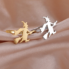 跨境爆款欧美热销个性INS风18K金电镀平面切割不锈钢哈利波特戒指