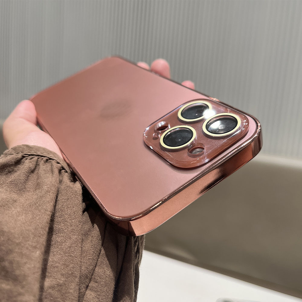 Electroplated Matte Case With Built-in Lens Film Suitable For IPhone 17, 17 Pro, Solid Color 16 Matte, 15 Full Coverage,_voghion.com