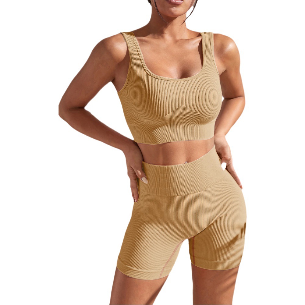 Nuevos deportes de yoga sin costuras superior apretado de secado rápido que absorbe la humedad de cintura alta de levantamiento de cadera pantalones de yoga traje de fitness mujeres