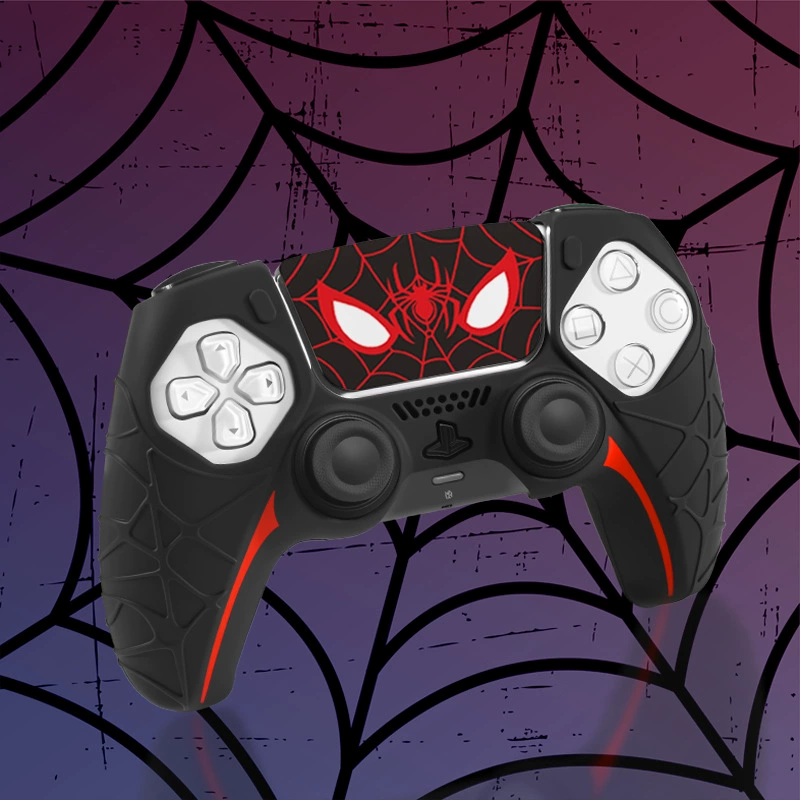 Подходящий для контроллера PS5 набор чехлов Spider-Man силиконовая нескользящая накладка на рукоять текстура паука чехол