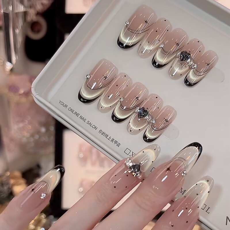 【Dark Night Star Order】Purely Handmade Wearable Nails with a Luxurious and Sophisticated Feel, Brightening Effect, Light Therapy, Purely Handmade Wearable Nail Tips 【Dark Night Star Order】Purely Handmade Wearable Nails with a Luxurious and Sophisticated Feel, Brightening Effect, Light Therapy, Purely Handmade Wearable Nail Tips