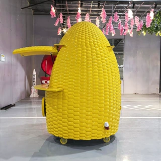 玻璃钢金属组合玉米餐车 可移动摆摊车 景区夜市餐饮小吃售货亭