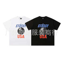 2026夏季新款stuss欧y美潮牌经典世界印花字母男女同款短袖斯图西