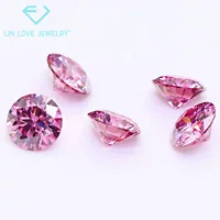 Оптовая торговля круглым покрытием розовый Mosane Diamond голый камень завод прямая продажа Муассанит большой карамозановый цветной алмаз углерод кремнезем