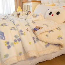 冬季拉舍尔毛毯加绒床单25年新款冬被加厚盖毯出租房保暖毯