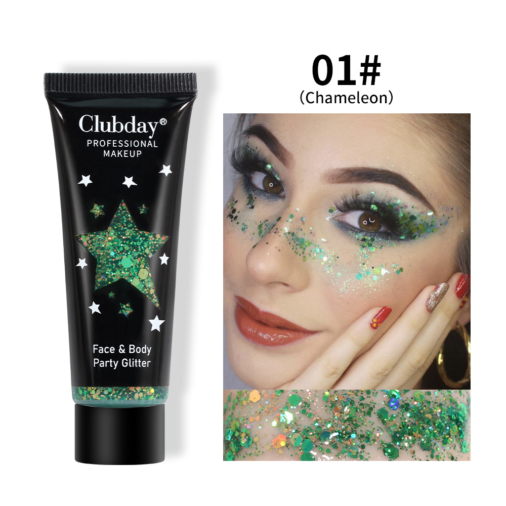 Gel di bellezza liquido con paillettes corpo Trucco natalizio camaleonte ombretto_voghion.com