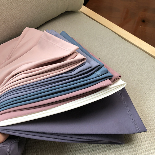 Nude high waist hip lifting seamless yoga pants summer thin running fitness pants drop shipping