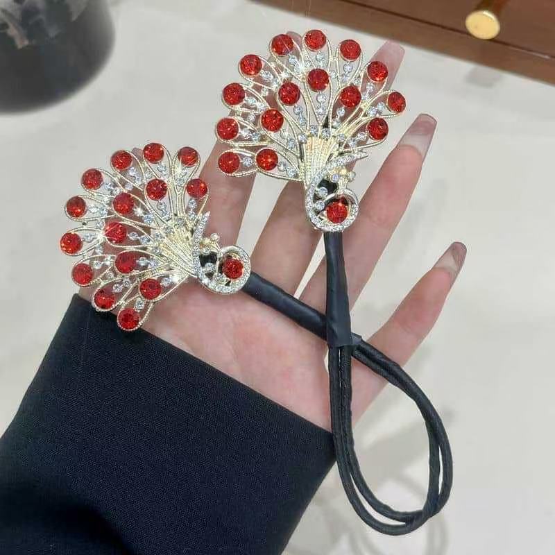 気質模造クリスタル孔雀ヘアアーティファクト新しい怠惰なツイストクリップヘアピンボールヘッドラインストーン後頭部ヘアアクセサリー|undefined