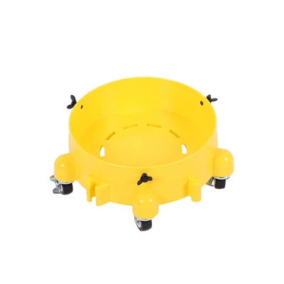 Car cleaning tools Base with Multifunctional Brake - black-wheel-yellow-mobile-base
