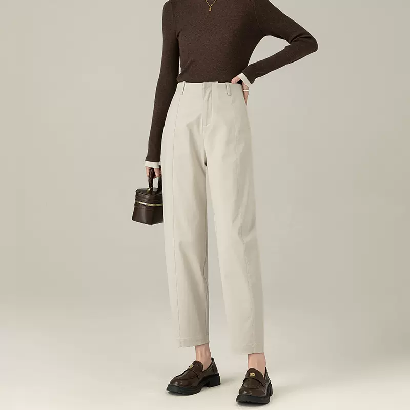 鑫阁米灰色哈伦裤子女2026春秋新款天丝棉镰刀裤高腰九分休闲女裤