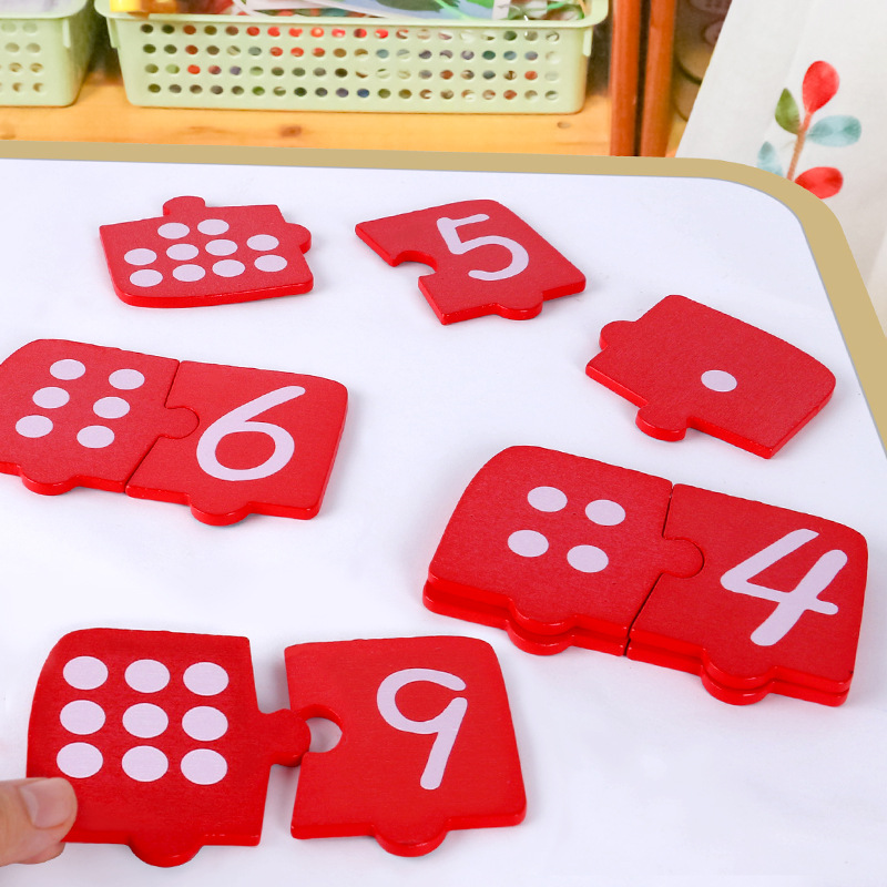 Digital Bus Matching Montessori Teaching Aids for Kindergarten Small Class Math Area Tabletop Game Corner Materials