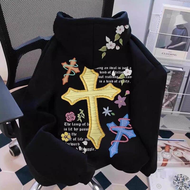 Plus Size Digital Print Hooded Cross Sweatshirt for Men, Spring and Autumn, Stylish Loose Jacket Top, Croatia Plus Size Digital Print Hooded Cross Sweatshirt for Men, Spring and Autumn, Stylish Loose Jacket Top, Croatia