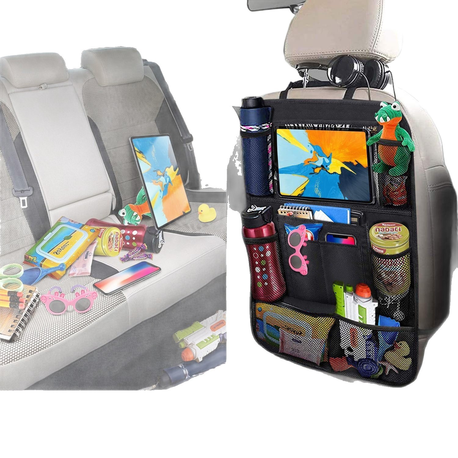 Venta directa de fábrica de suministros para automóviles, asiento, respaldo de silla multifuncional, bolsa de almacenamiento, bolsa de almacenamiento para automóvil, caja de almacenamiento de dibujos animados