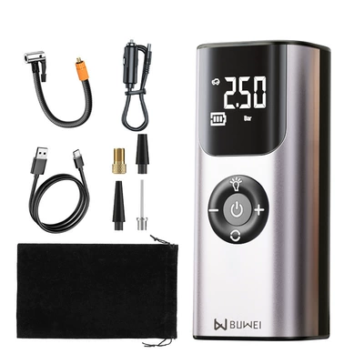 Hava nasosu Pump Portable Wireless Inflator - buwei-qs002-air-pump-universal-silver