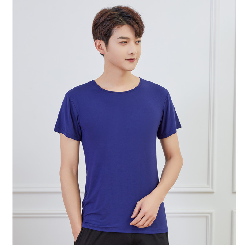 Men's navy blue round neck (short sleeve)