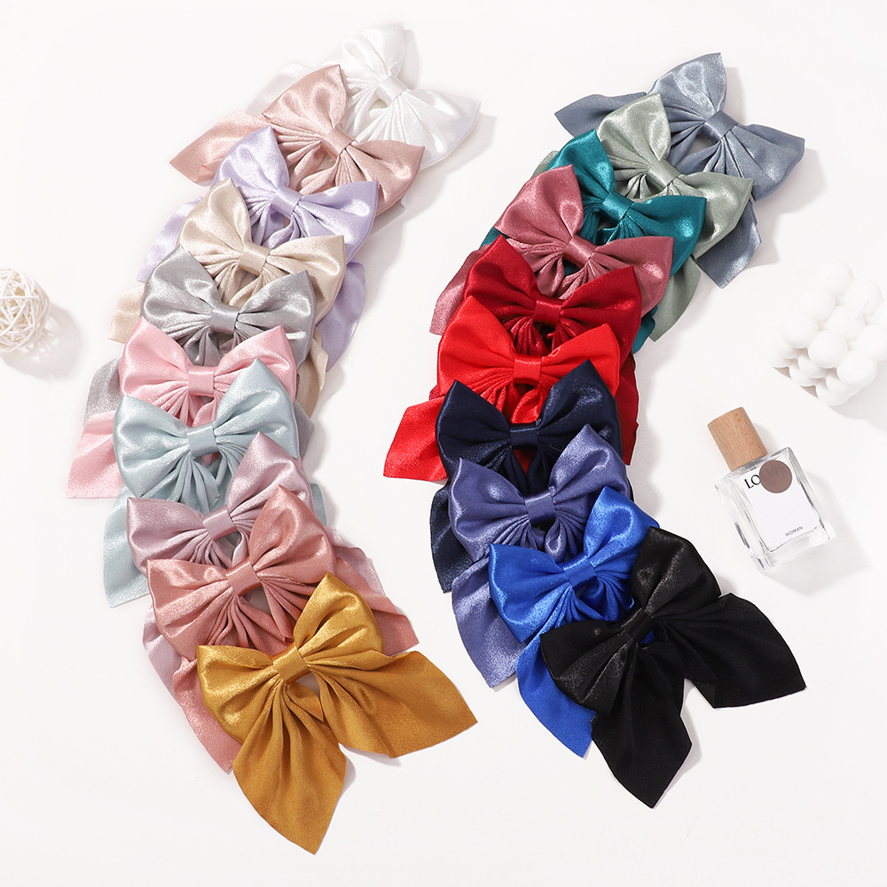 15g Weight Hair Clip Hair Accessories Type 10 Colors Mixed Quantity Holiday, Daily Occasion Bow Knot Pattern Girl'S Gender Simple Style, Classic Style Style Girl'S Simple Style Classic Style Bow Knot Hair Clip 5