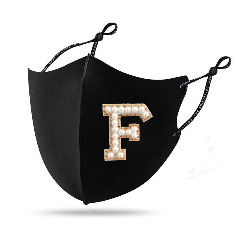 Máscara de diamante perla Otoño e Invierno nueva Máscara cálida personalidad creativa perla rhinestone máscara de tela a prueba de viento