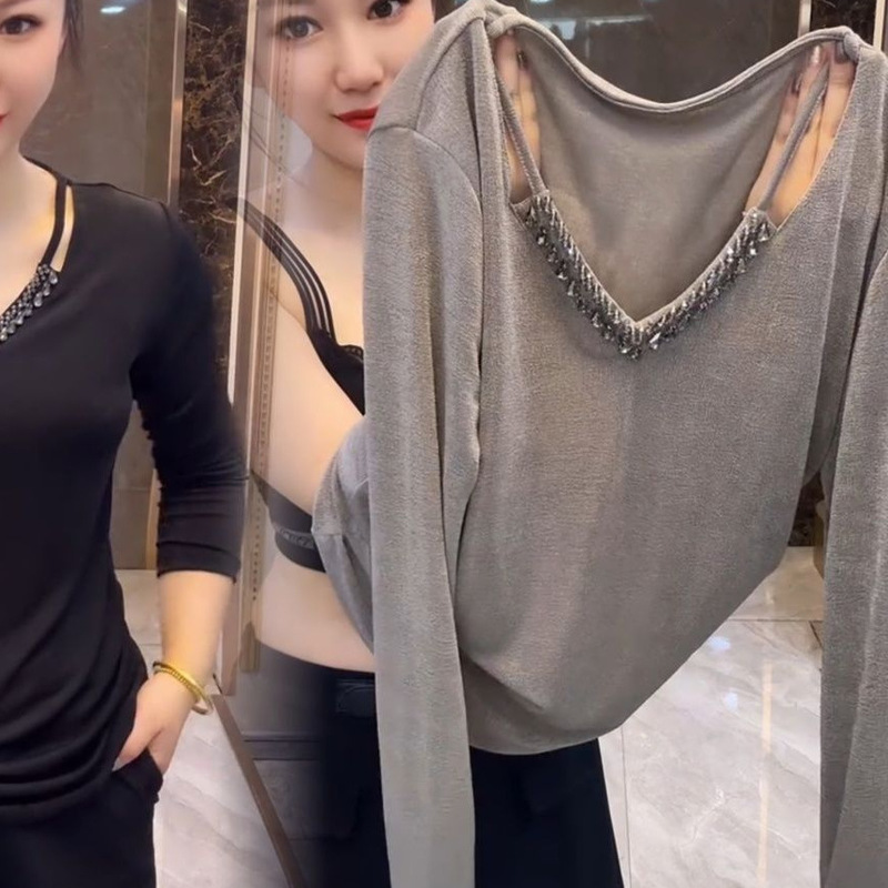 Women's beaded outerwear top, wasteland style, solid color, sweet and spicy, suitable for commuting, figure-flattering women's clothing Women's beaded outerwear top, wasteland style, solid color, sweet and spicy, suitable for commuting, figure-flattering women's clothing