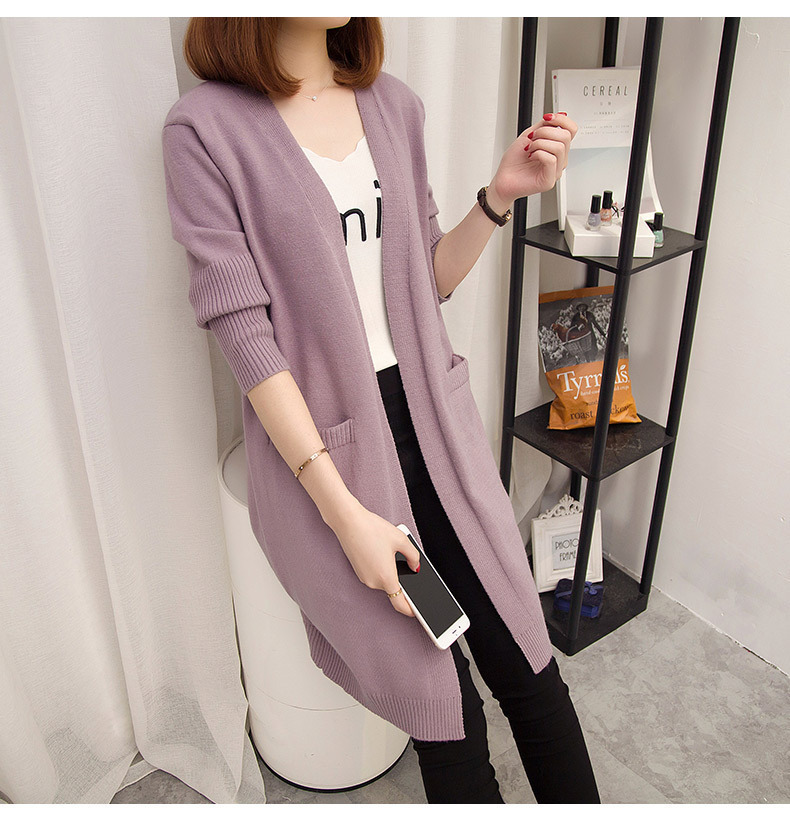 2023 nuevo otoño e invierno abrigo de punto de las mujeres de estilo coreano largo suelto todo partido suéter de manga larga ropa exterior