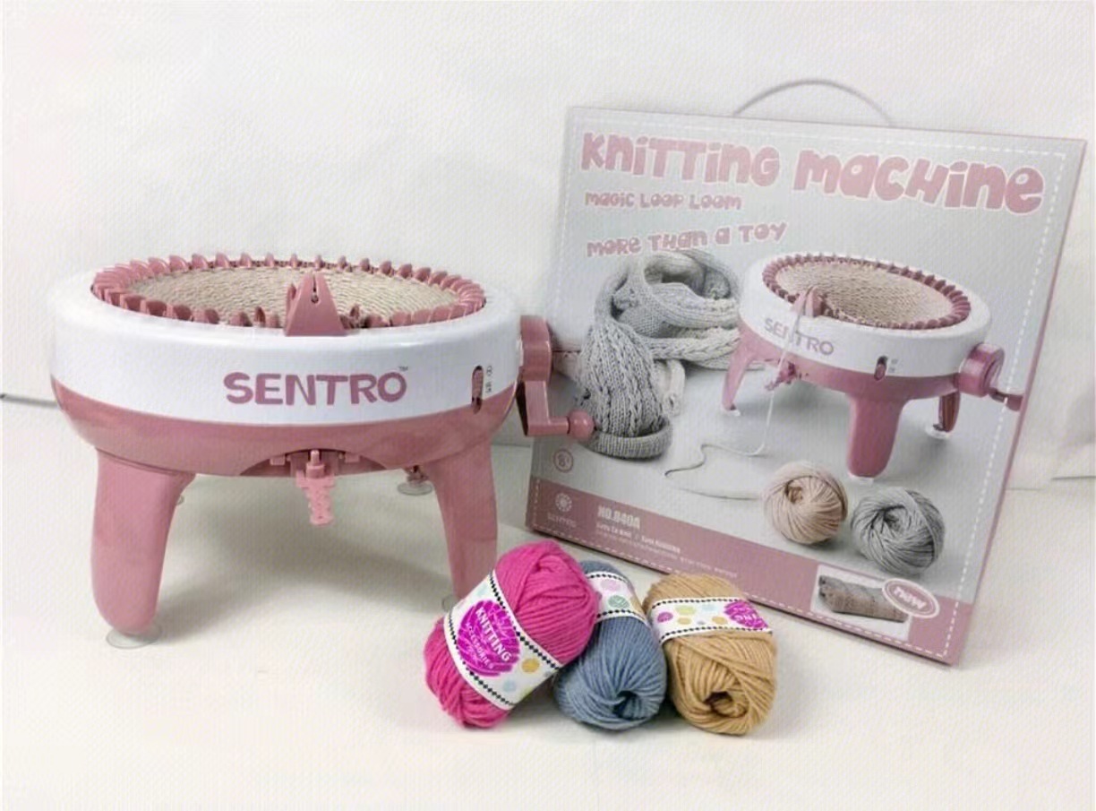 Máquina de tejer cilíndrica de estrella, hecha a mano, con manivela, para tejer gorros, bufandas, calcetines y telas.