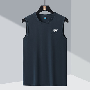 Summer Quick-drying Ice Silk Sleeveless Vest Men's Loose 2023 Trendy Brand ins Waistcoat Short-sleeved Large Size Sports Fitness