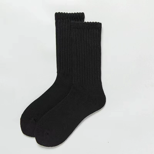 Solid color pile socks (black)