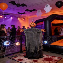 跨境新品万圣节南瓜头吊鬼装饰户外鬼屋派对场景布置道具骷髅挂饰