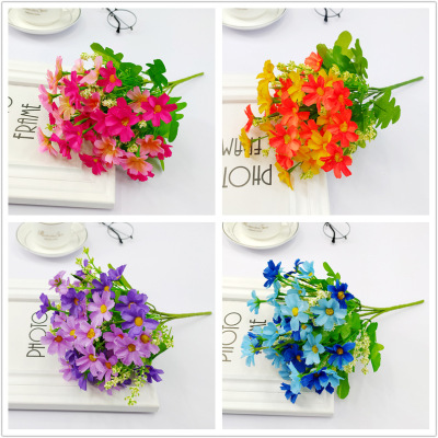 28头跳兰菊仿真花跳舞兰小雏菊花家居装饰客厅摆放绢花厂家批发