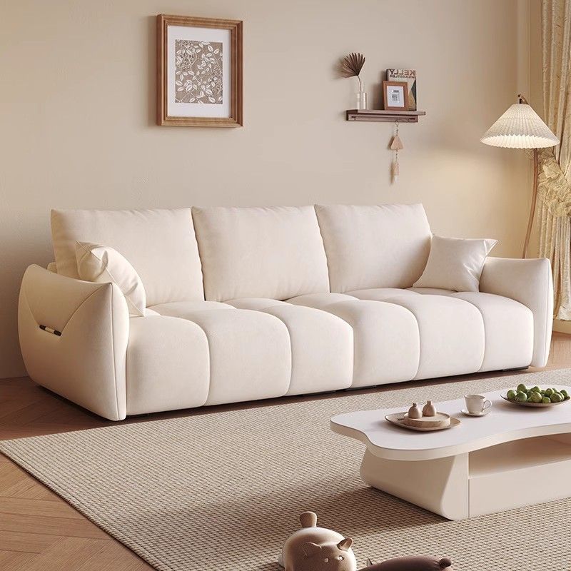 Cream Style Sofa Living Room Small Apartment Modern Simple Rental House Light Luxury Internet Celebrity Italian Straight Double Seat Sofa